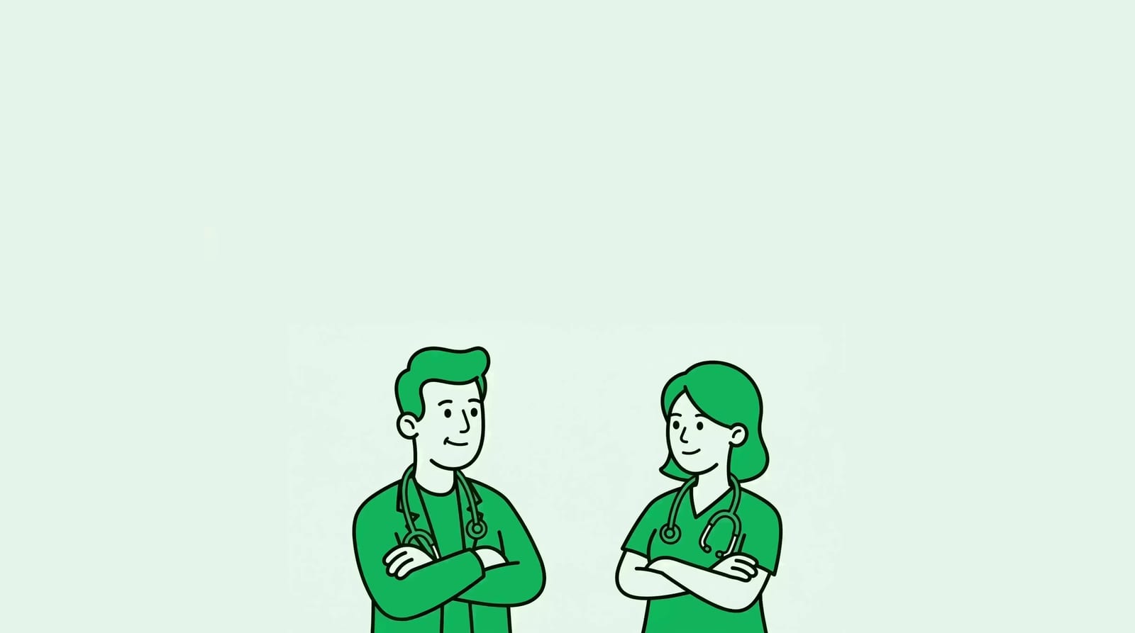 two physicians collaborating in a modern clinic