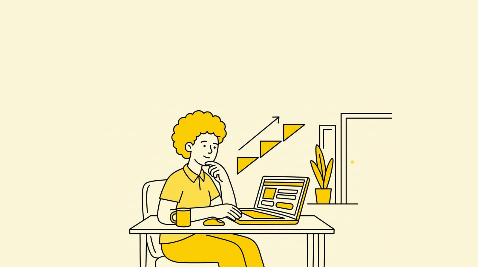 person rebuilding a career after incarceration applying for jobs on a laptop in a quiet room, respectful everyday scene, one clear subject