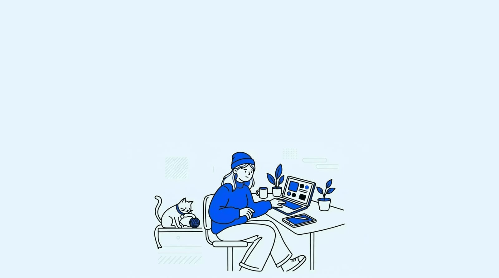 product designer working on interface designs at a desk
