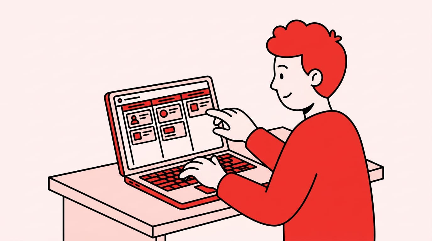 person organizing a job application pipeline on a laptop