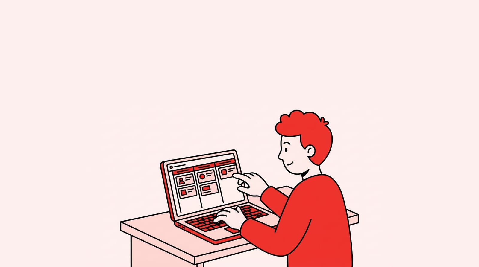 person organizing a job application pipeline on a laptop
