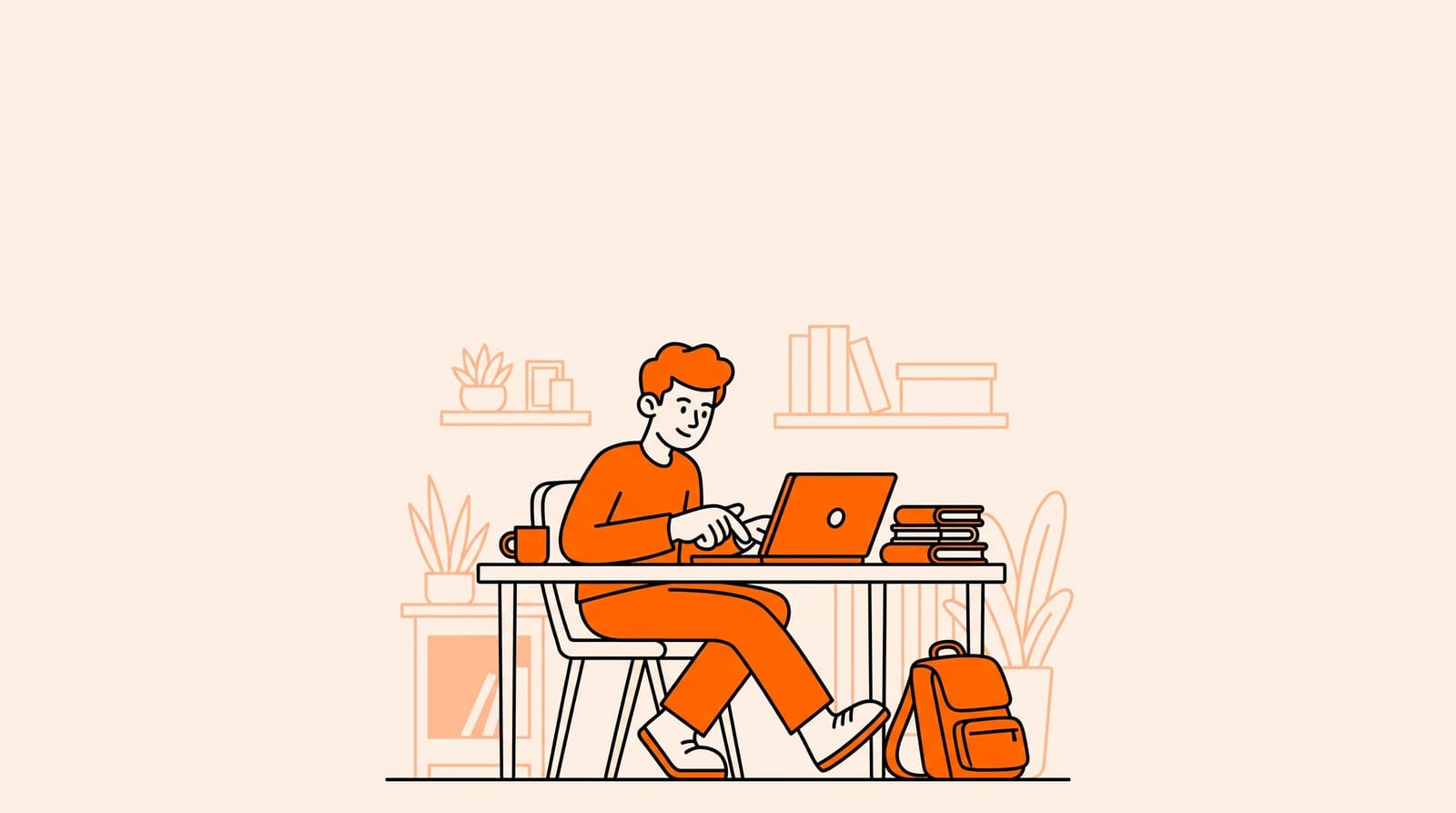student applying to jobs on a laptop after class