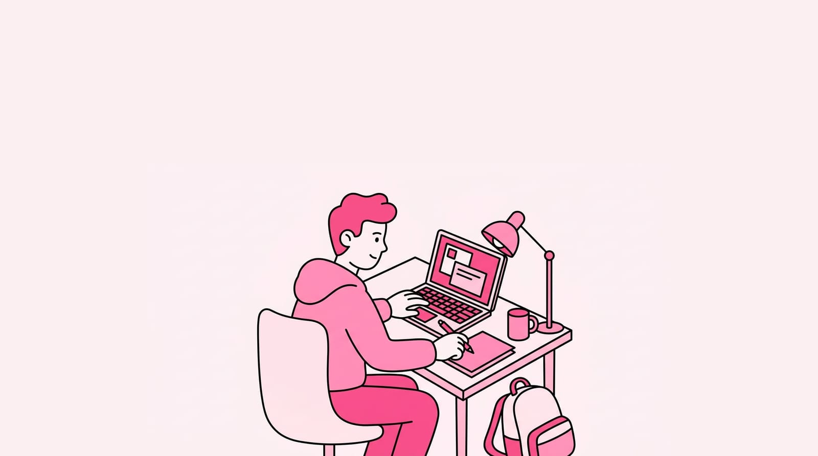 college student preparing job applications on a laptop