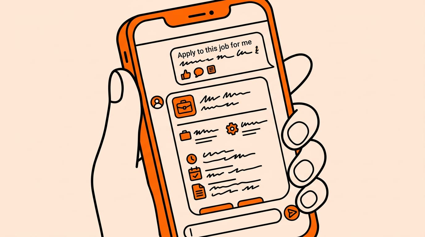 Phone chat asking AI to apply to a job